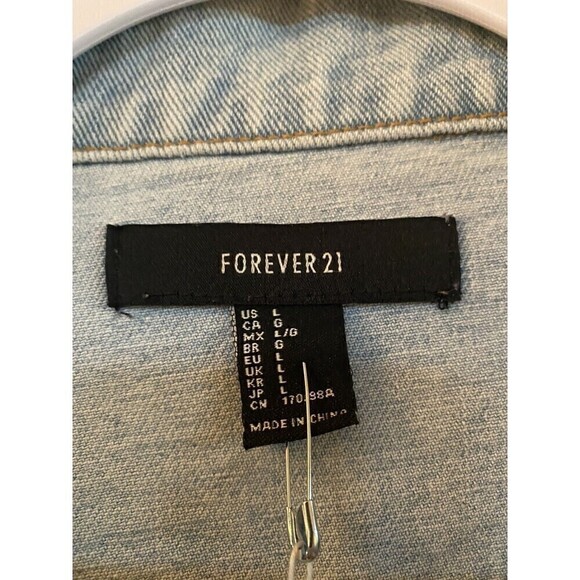 Forever21 light denim jacket with BROOKLYN embroidery. Sz. S - Picture 3 of 5